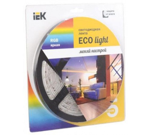 Лента светодиодная LSR-3528RGB54-eco 4,8Вт 12В RGB IP65 5м  LSR1-3-054-65-1-05  IEK