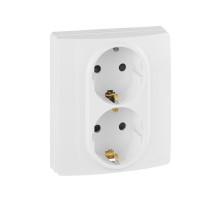 Etika Белый Розетка 2-я с заземлением со шторками, автозажимные клеммы  672233  Legrand
