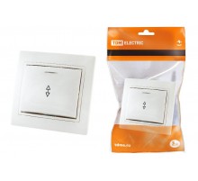 Выключатель на 2 направления 1 кл. с подсветкой 10А белый "Таймыр"   SQ1814-0008  TDM