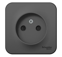 Blanca Антрацит О/У с изолирующей пластиной Розетка без заземления со шторками 16А, 250В  BLNRA001116  SE