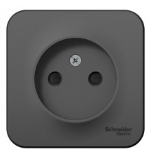 Blanca Антрацит О/У с изолирующей пластиной Розетка без заземления со шторками 16А, 250В  BLNRA001116  SE