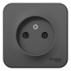 Blanca Антрацит О/У с изолирующей пластиной Розетка без заземления со шторками 16А, 250В  BLNRA001116  SE