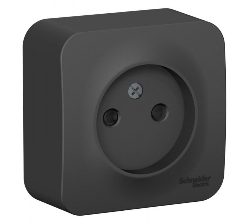 Blanca Антрацит О/У с изолирующей пластиной Розетка без заземления со шторками 16А, 250В  BLNRA001116  SE