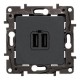 Etika Антрацит Розетка USB 2-ая 240В/5В 2400мА  672694  Legrand