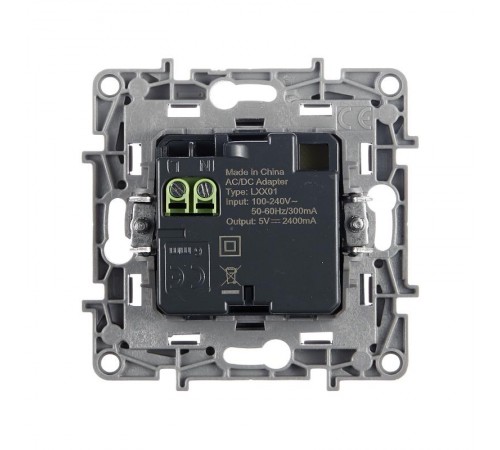 Etika Антрацит Розетка USB 2-ая 240В/5В 2400мА  672694  Legrand