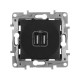 Etika Антрацит Розетка USB 2-ая 240В/5В 2400мА  672694  Legrand