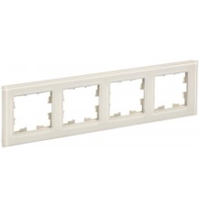 BRITE Рамка 4-ая РУ-4-2-БрВа стекло ванильный  BR-M42-G-K10  IEK