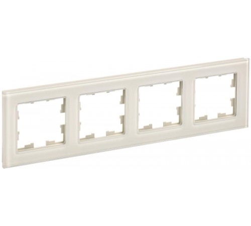 BRITE Рамка 4-ая РУ-4-2-БрВа стекло ванильный  BR-M42-G-K10  IEK
