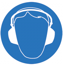 Знак М 03 "Работать в защитных наушниках" ф200 мм, пластик ГОСТ Р 12.4.026-2001  pn-m-03  EKF