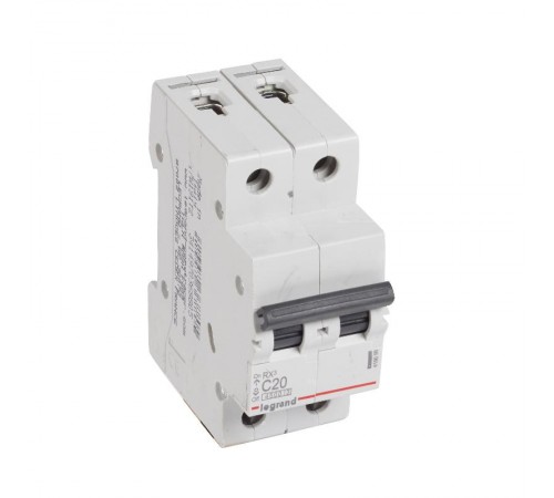 Выключатель автоматический двухполюсный RX3 4500 20А C 4,5кА  419698  Legrand