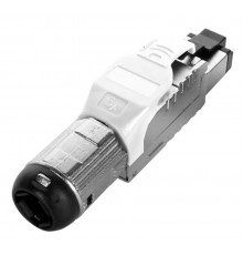 PLUE-8P8C-S-C6A-SH-WH Разъем полевой оконцовки RJ-45 (8P8C) под витую пару, для одножиль. кабеля, toolless, категория 6A, экранир. 403350  Hyperline