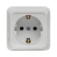Рим Розетка 1-местная 16А с заземлением белая EKF  ENR16-028-10  EKF