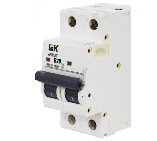 Выключатель автоматический двухполюсный M06N 2P B 20А 6кА ARMAT  AR-M06N-2-B020  IEK