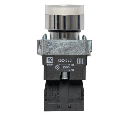 Кнопка BA21 с подстветкой 230В белая NO PROxima  xb2-bw21-230  EKF