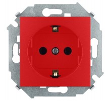 Simon 15 Розетка с/з Schuko, 16А 250В, винт. зажим, красный  1591432-037  Simon