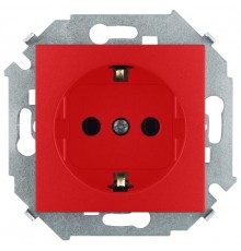 Simon 15 Розетка с/з Schuko, 16А 250В, винт. зажим, красный  1591432-037  Simon