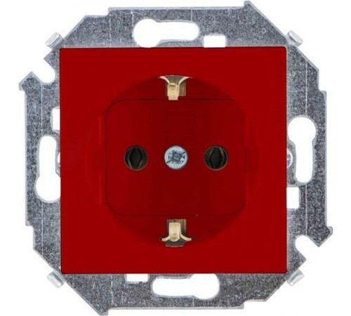 Simon 15 Розетка с/з Schuko, 16А 250В, винт. зажим, красный  1591432-037  Simon