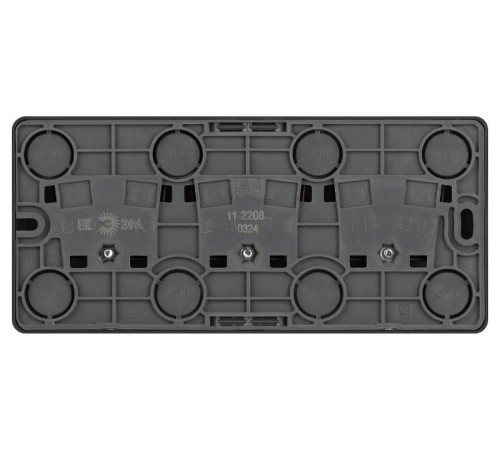 Розетка ЭРА Эксперт 11-2208-05 тройная с заземлением 3х2P+E Schuko, IP20, 16A-250В, ОУ, Антрацит  Б0063007  ЭРА