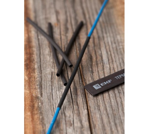 Термоусаживаемая трубка ТУТ нг 1/0.5 черная в отрезках по 1м PROxima  tut-1-b-1m  EKF