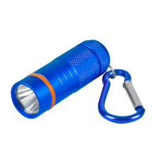 Фонарь-брелок KL 61B LED батарейки в комплекте алюминиевый СИНИЙ  4690612032054  IN HOME