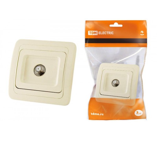 Розетка TV (SAT) F-типа сл. кость "Валдай"  SQ1804-0140  TDM