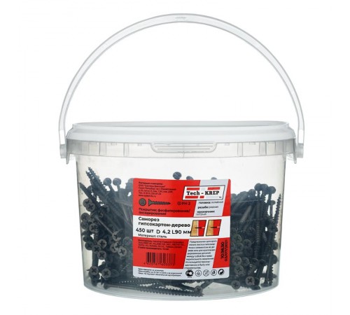 Саморез ШСГД 4,2х90 (450 шт) - ведро ( 2,376 кг)  103630  Tech-KREP