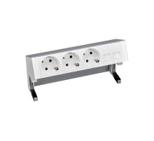 Simon S400 Настольный розеточный блок, 3х2P+E, адаптер для 2хRJ45, моноблок, алюминий, Simon 400  42403020-133  Simon