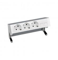 Simon S400 Настольный розеточный блок, 3х2P+E, адаптер для 2хRJ45, моноблок, алюминий, Simon 400  42403020-133  Simon