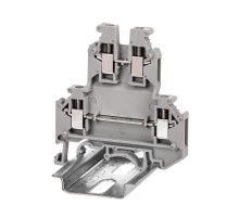 Клемма двухуровневая, винтовой зажим, 4 точки подключения, 2.5 кв.мм, серая  KRUK-3  DKC