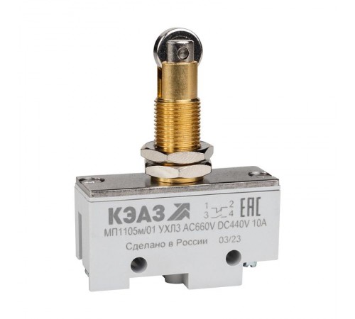Микропереключатель МП-1105м/01 (продольный ролик-винт)  303986  КЭАЗ