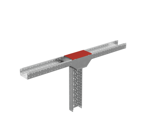 Крышка Т-отвода вертикального 300 мм с разворотом на 90 град "ПЛЮС"  KTDVplus90-300  КМ-профиль