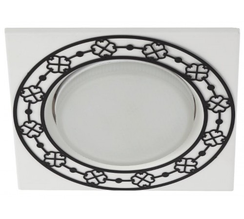 Светильник точечный встраиваемый KL78 WH/BK под лампу Gx53 квадратный,220V,13W,белый/черный  Б0037367  ЭРА