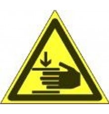 Знак наклейка W27 "Осторожно. Возможно травмирование рук" (200х200х200) ГОСТ 12.4.026-2015  PROxima an-w-27  EKF