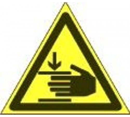 Знак наклейка W27 "Осторожно. Возможно травмирование рук" (200х200х200) ГОСТ 12.4.026-2015  PROxima an-w-27  EKF