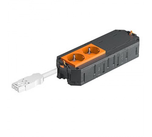 Рамка 4-модульная с розетками 2 оранжевые, 2 заглушки 45х45 мм, 2К+З, штекер WINSTA MIDI  7404613  OBO Bettermann