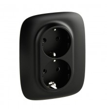 Valena ALLURE DIY Антрацит Розетка 2-ая с/з с защитными шторками, безвинт.зажим  753936  Legrand