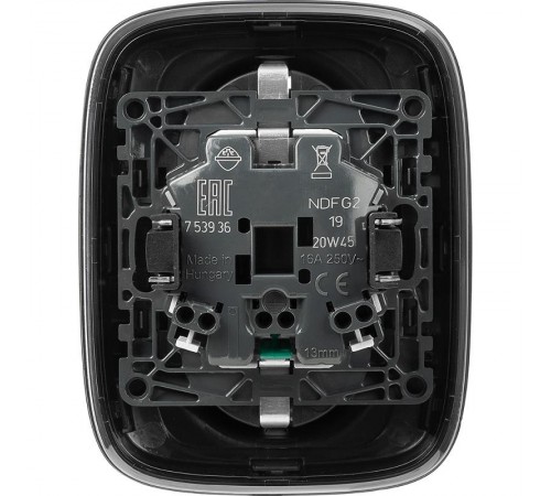 Valena ALLURE DIY Антрацит Розетка 2-ая с/з с защитными шторками, безвинт.зажим  753936  Legrand