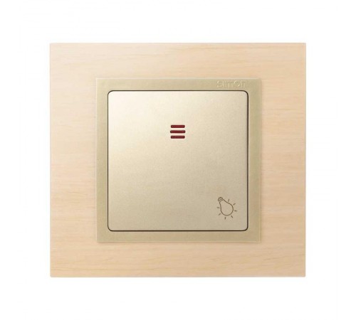 Simon 82 Клавиша с пиктограммой "лампа" для кнопочного выключателя с подсветкой, S82, S82N, шампань  82016-34  Simon