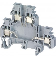 Клемма M4/6.DE, 2-уровневая, для распайки электронных компонентов (выводы не соединены), винт 4мм.кв.  1SNA115185R0500  TE