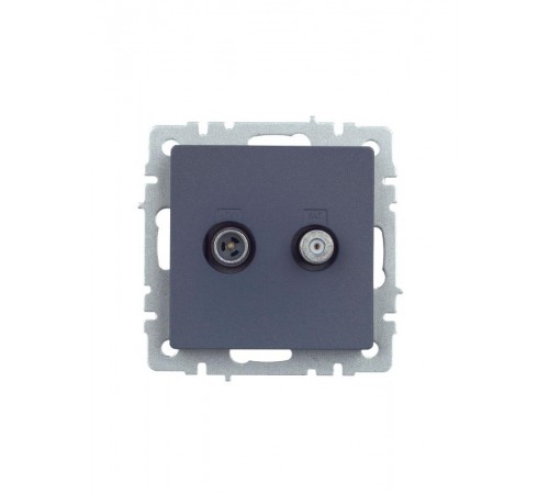 BRITE Розетка двойная TV+SAT РТВ/РСп12-БрМ маренго   BR-AF20-O-K35  IEK