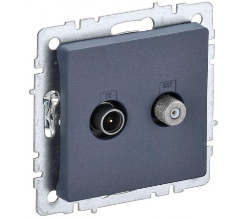 BRITE Розетка двойная TV+SAT РТВ/РСп12-БрМ маренго   BR-AF20-O-K35  IEK