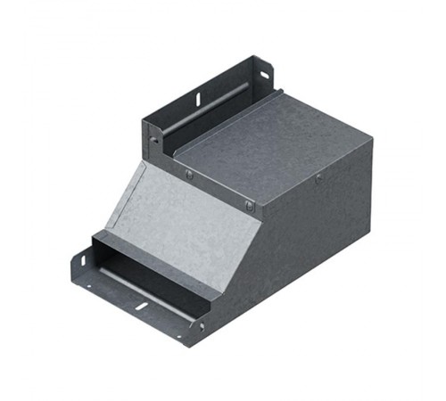 Поворот вертикальный вверх левый к лотку 200х50, толщ. 1,0 мм, Сендзимир цинк, 070325  ПВЛ-200х50-1,0-СЦ   Ostec