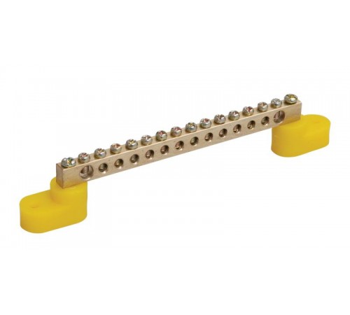 Шина PE земля на 2-угловых изоляторах ШНИ-6х9-18-У2-Ж  YNN10-69-18C2-K05  IEK