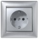 Valena Алюминий Розетка 1-ая с/з  770120  Legrand