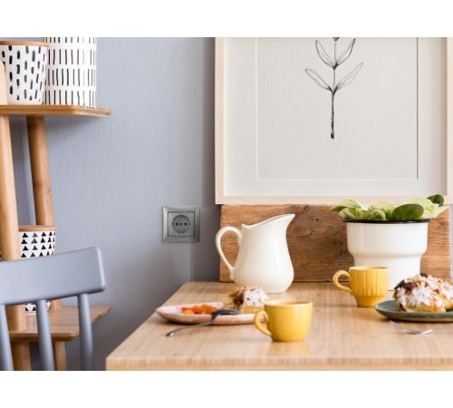 Valena Алюминий Розетка 1-ая с/з  770120  Legrand