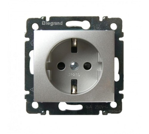 Valena Алюминий Розетка 1-ая с/з  770120  Legrand