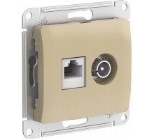 Glossa Титан Розетка 2-ая TV + компьютерная RJ45, кат. 5Е, механизм  GSL000489  SE