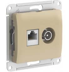 Glossa Титан Розетка 2-ая TV + компьютерная RJ45, кат. 5Е, механизм  GSL000489  SE