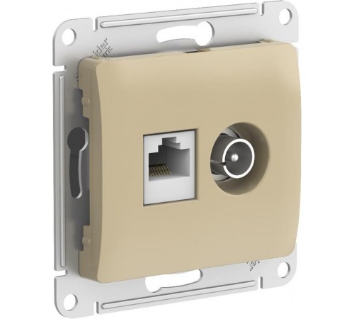 Glossa Титан Розетка 2-ая TV + компьютерная RJ45, кат. 5Е, механизм  GSL000489  SE