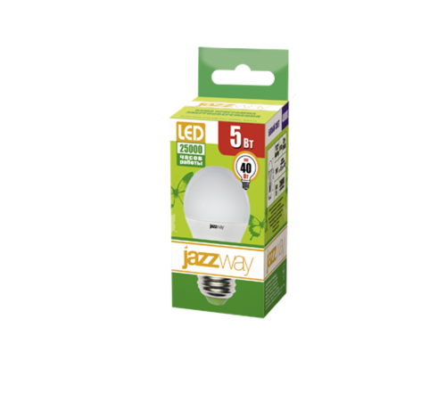 Лампа светодиодная LED 5Вт Е27 220В 4000К PLED- ECO-G45 шар  1036988A  Jazzway